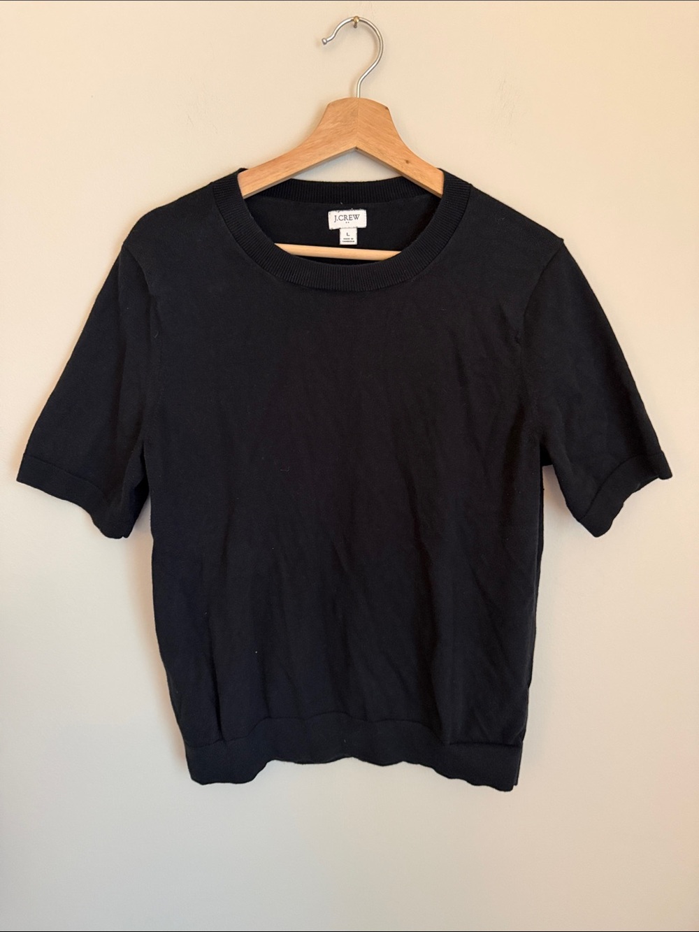 J. Crew Black Short Sleeve Crewneck Top